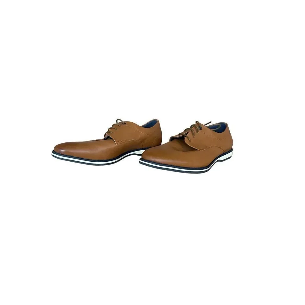 Nine West Men's Brown Lace Up Almond Toe Mathias Oxford Dress Shoes Size 11M